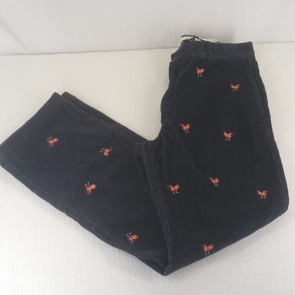 J. Crew Corduroy Embroidered Rooster Regular Fit Pants 100% Cotton - Picture 6 of 10